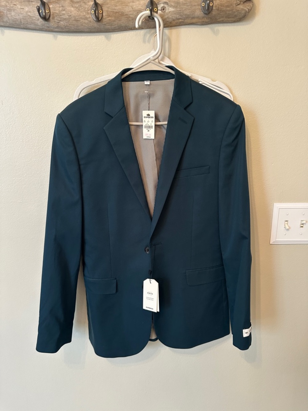 Express Men's TEAL Blue Two-Button Sport Coat